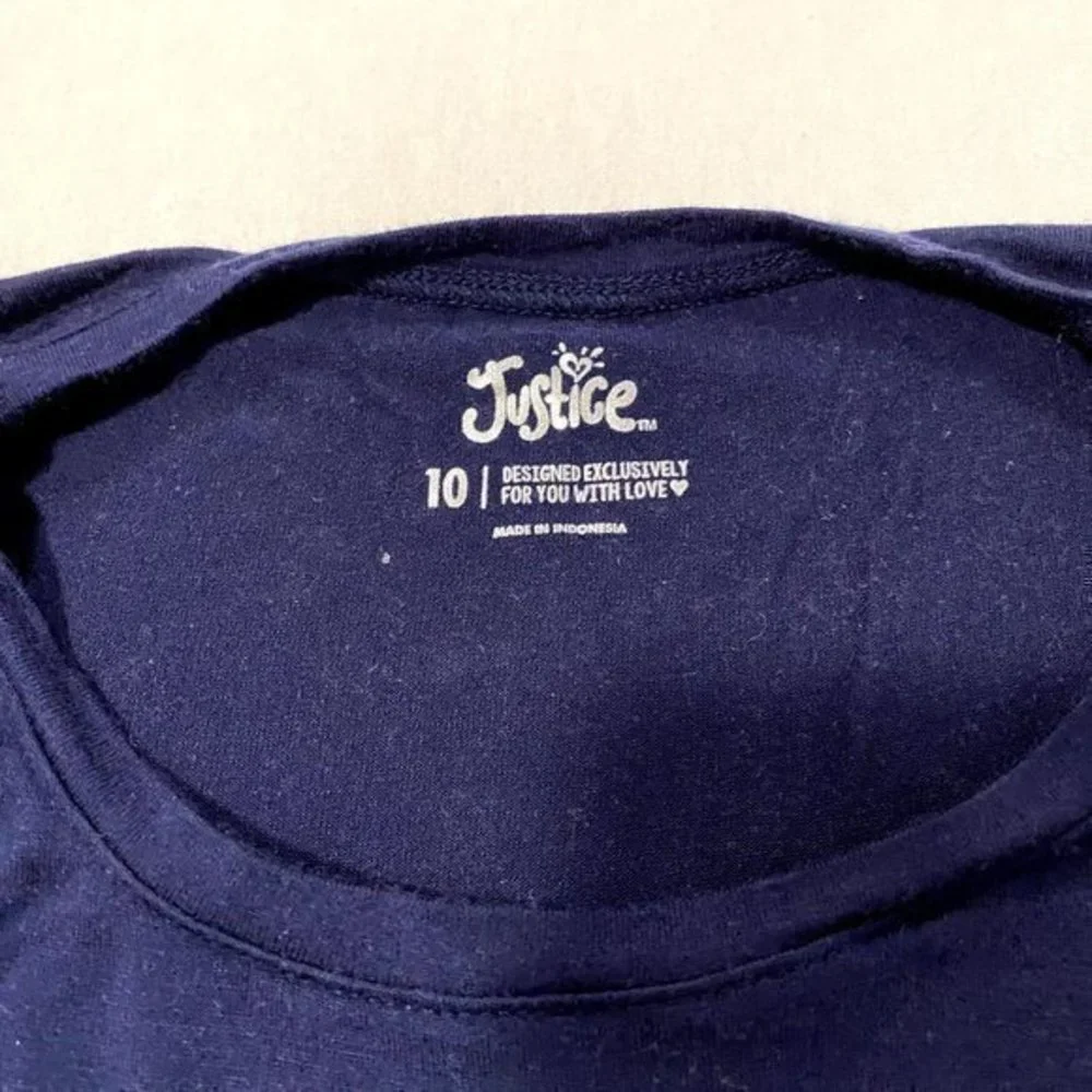 Justice Navy Blue Sleeveless Trapeze‎ Printed Top Size 10